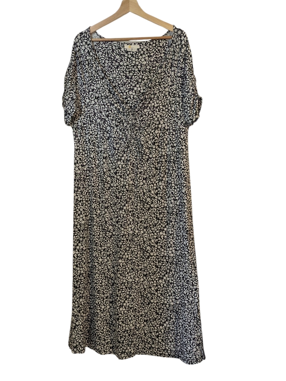Boden Black & White Floral Maxi Dress, 20/22